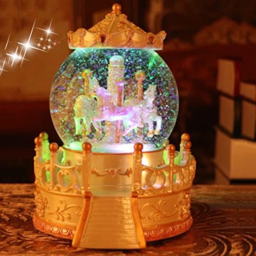 Pitajte me karusel kristalna kuglica Music Box Dekoracije Fantasy plutajući snijeg Octave Box girl rođendanski poklon Božić