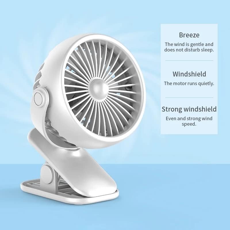 HSJWOSA prijenosni USB ventilator na ventilatori tipa Mini punjivi ventilator za stolni ventilator 360 stupnjeva podesiva ventilator za klip