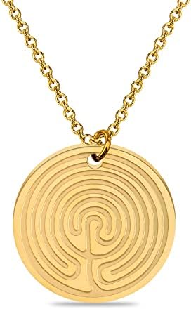 Bobauna Labyrinth disk privjesak za meditaciju i molitvu lavirint nakit poklon