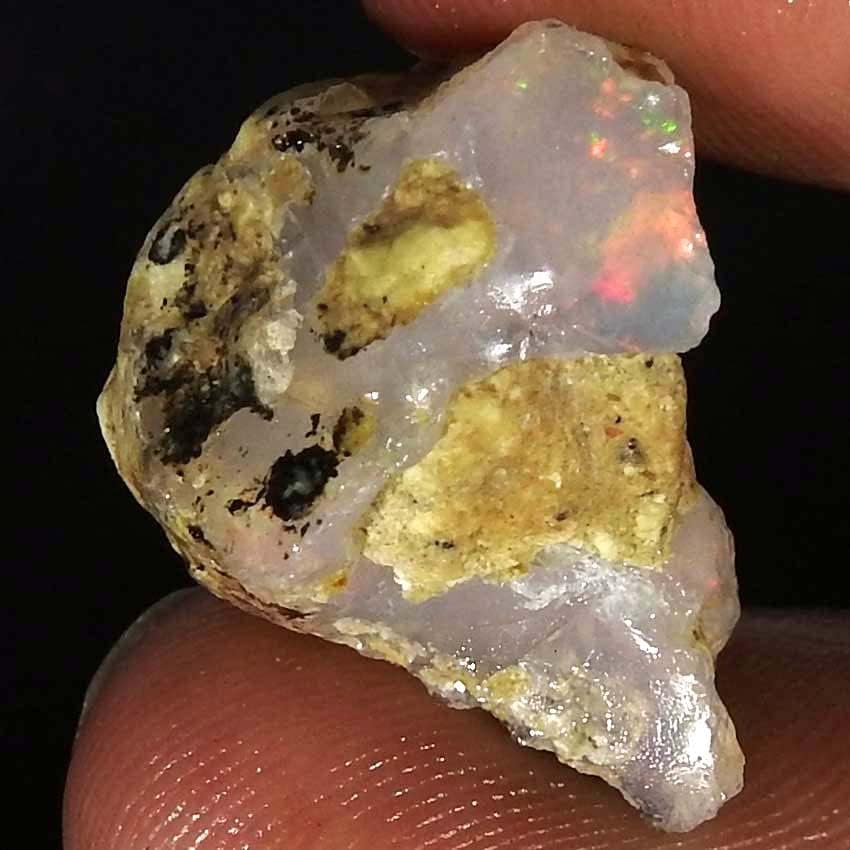 Jewelgemscraft ™ 12.70cts. Ultra vatra sirovi opal, prirodni hrapavi, dragi kamen, etiopski opal rock, nakit praveći zalihe, kakra zacjeljivanje, energetski kamen, labav dragulj, 17x14x12mm