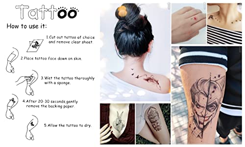 Crne prekrasne ruže cvijeće henna tetovaže naljepnice za prenos vode 3D stil modne umjetnosti privremena vodootporna tetovaža lažnog