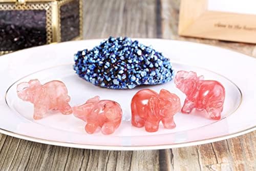 Top Plaza snop - 2 predmeta: 3pcs Izlječenje Crystal Stones Elephant Figurine Reiki Gemstone Crafts Status & 2 inča Amethyst Crystals