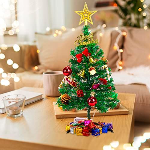 45 kom je mini božićno drvce Božićni stolni ukrasi božićni viseći ukrasi poklon kutije stoltop umjetno 20-inčno malo mini božićno drvce sa LED svjetlima Božićni uređivač