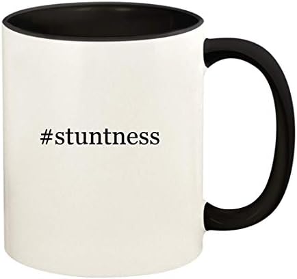 Knick Knack Gifts stuntness - 11oz Hashtag keramička ručka u boji i unutrašnja šolja za kafu, Crna