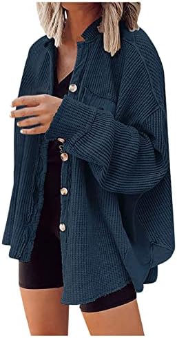 ZEFOTIM jakna za jaknu žene, ženska puna boja labava pahuljica ruhara pletenica pletena dugnjena dolje košulja za košursku jaknu