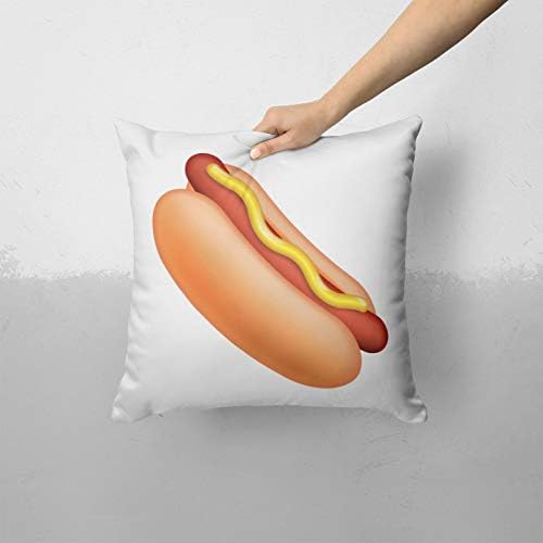 Iirov Hot Dog Emoticon Emoji - Custom Dekorativni docor Decor IndOor ili vanjski jastuk za bacanje za kauč, krevet ili kauč