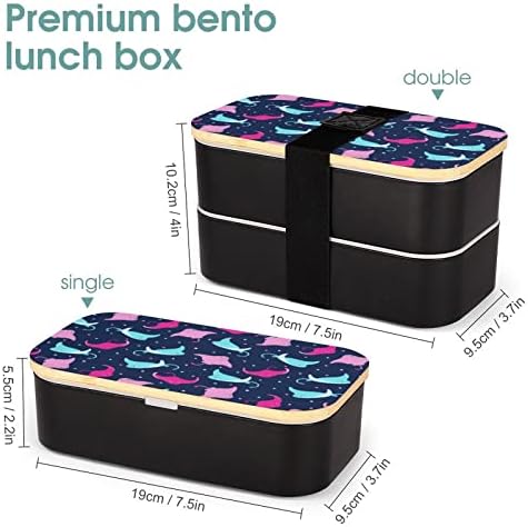 Šareni Stingray uzorak Bento ručak kutija za curenje Bento kutija za hranu sa 2 odjeljka za off off off offcked piknik