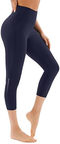 Afitne High Struk kapri-kaprimki za žene Tummy Control Workout Atletic Stretchy gamaši obrežene joga hlače sa džepovima