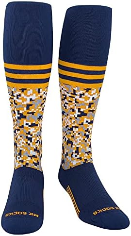 MK SOCKS Digitalni foto pruga Navy Narančasta koljena-visoke sportske čarape