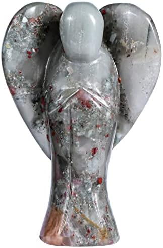 Amogeeli 3 inča ručno isklesano ljekovito kamen anđeo figurica, energetski kristalni džep statua čuvara anđela