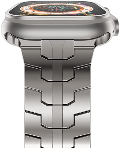 Fulfife kompatibilan sa Apple Watch Ultra bend 49mm 45mm 44mm 42mm, od nehrđajućeg čelika Metalna veza preklopna kopča za iwatch seriju 8 7 6 5 4 3 2 1 SE za muškarce, titanijum