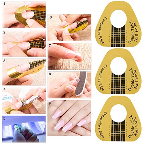 300 komada akrilni oblik noktiju naljepnica oblik noktiju oblik Golden Horseshoe obliku noktiju proširenje forme za graditelj Gel