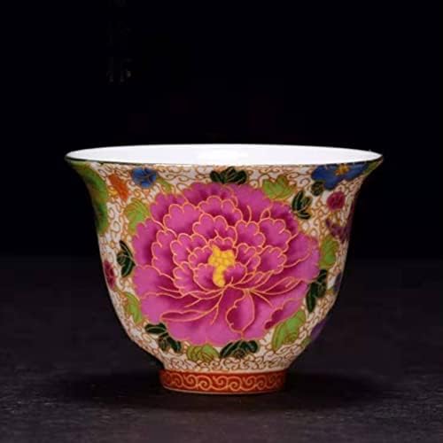 Doitool White Earmera za keramičku čaj čavlica Sake Cup: Vintage Porculan cvjetni kung FU čaj posluživač za čaj Retro pića čaša za