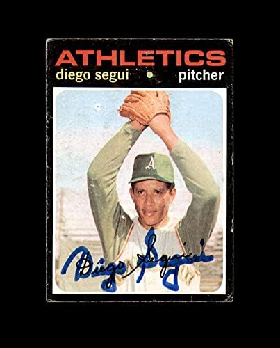 Diego Segui ručna potpisala je 1971, TOPPS Oakland Atletics Autogram