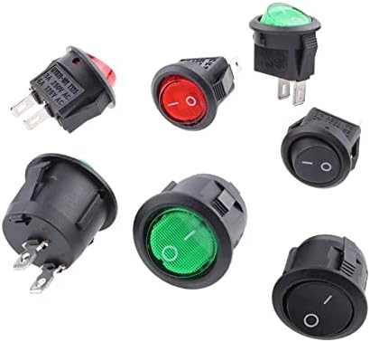 ZThome 5pcs 3A 250VAC / 6A 125VAC Okrugli prekidač KCD1 ON-OFF SPST Mini 2Pin preklopni prekidač 6A 250V / 10A 125V 20mm