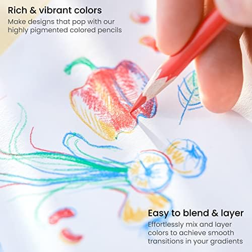 Arteza obojene olovke za bojanje odraslih s futrolom, 72 različite olovke za crtanje u živim bojama, olovkom set za bojanje knjiga