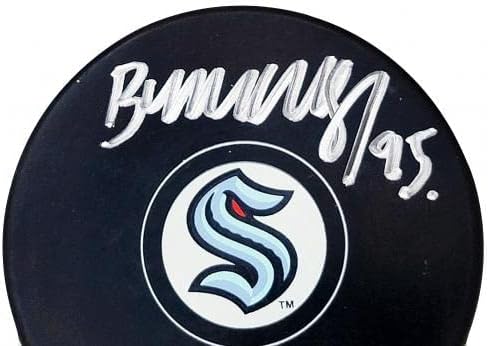 Andre Burakovsky potpisao zvanični Seattle Kraken Logo hokej pak fanatika Holo zaliha #208686-autogramom NHL Pak