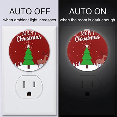 2 paket Plug-in Nightlight LED noćno svjetlo sa senzorom sumraka do zore za dječiju sobu, rasadnik, kuhinju, hodnik Božićni pejzaž