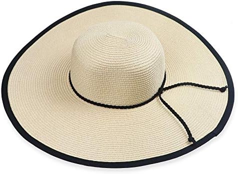DRESHOW šeširi za plažu za žene veliki slamnati ljetni šešir sa širokim obodom Floppy sklopiva kapa za sunčanje UPF 50+