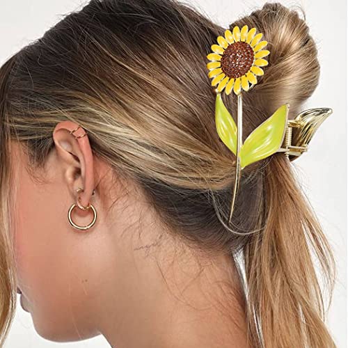 Brinie Sunflower kose kandža Zlatna metalna kopča za kosu Veliki ulov za kosu bareta vilice za kosu pribor za kosu za žene i djevojke