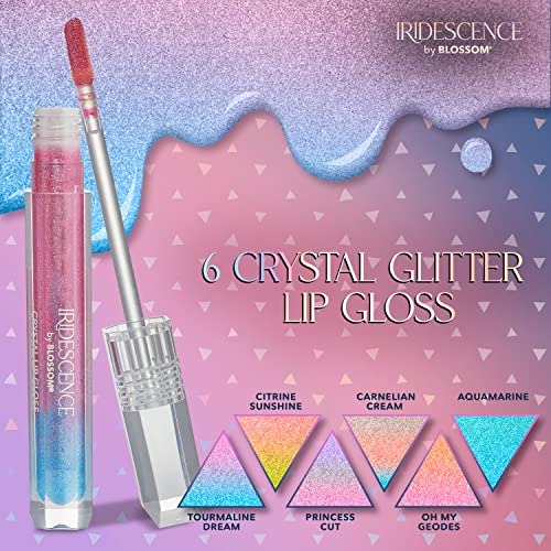 Blossom Iridescence lubenica aromatizirana, dugotrajni visoki sjaj, Glitter Shimmer Sparkle Crystal sjajilo za usne, 0.16 fl oz, paket