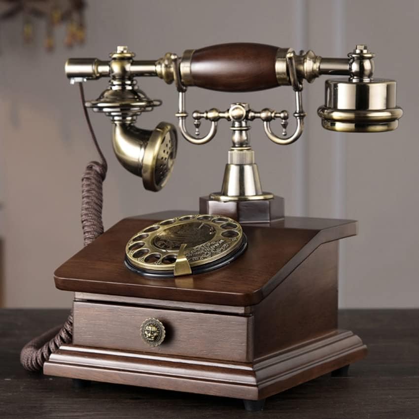 Houkai Retro kabelirani rotacijski telefon s elektroničkom melodijom, 1 ladica, Klasični telefon za biranje telefona za kućni i uredski ukras