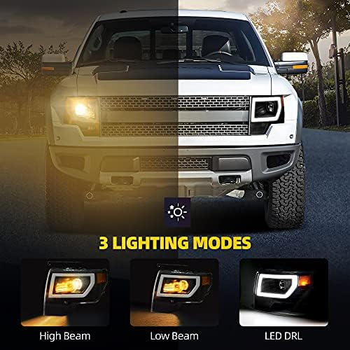 DWVO farovi kompatibilni sa 2009 2010 2011 2012 2013 2014 Ford F150 OE prednja lampa crno kućište Amber reflektor