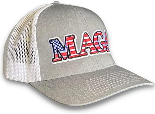 LiberTee Donald Trump šešir čini Ameriku ponovo sjajnom siva opremljena Flexfit kapa MAGA Unisex štampana u SAD-u
