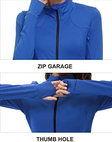 Dolcevida Women Athletic Yoga Work Jacket Pratite Sports Zip Up Pokrenite lagane jakne s rupama s palcem