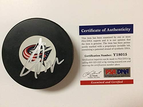 Sergej Bobrovski potpisao je potpis Columbus plave jakne Pak PSA DNK COA a-NHL Pak