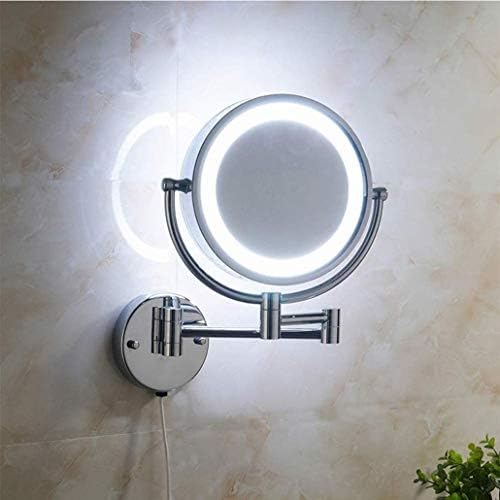 Lianxiao-LED Osvijetljeno ogledalo za šminkanje, dvostrano, kontrola na dodir, okretno proširivo, za kupatila, hotele, Banje i kozmetičke salone