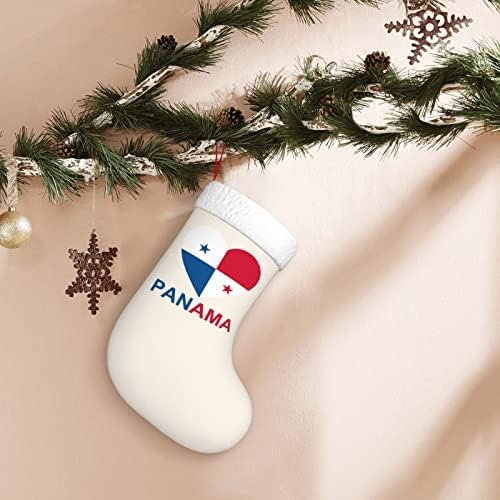 QG ZZX Love Panama Božićni čarapa Xmas Čarape Kamin Viseća čarapa 18 inča Odmorsko dekoracija