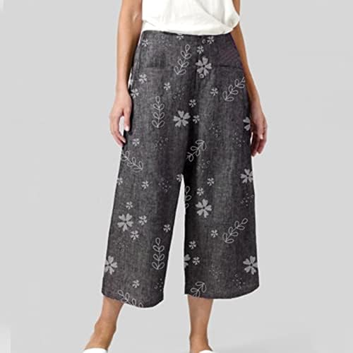Qtocio Capri pantalone za ženske ležerne ljetne jogger Lounge hlače široke noge joga hlače sa džepovima visoke struk haljine
