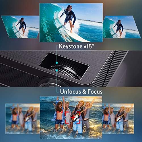 Projektor, WIMIUS 4K LED video podrška 200 '' Zaslon, 4D ± 50 ° Keystone Ispravljač, 50% funkcija zumiranja Kompatibilna sa TV stipkom,