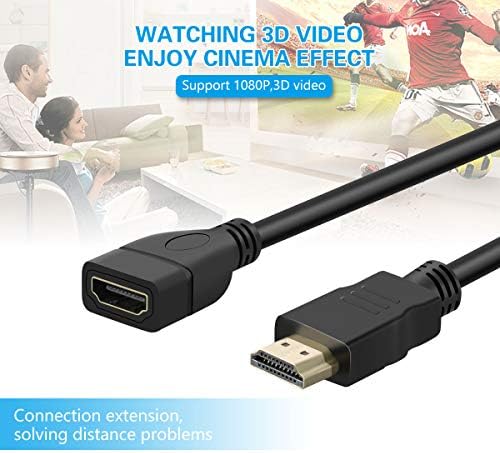 Lanmu HDMI Extender, HDMI produžni kabl mužjak za žene 18Gbps Velika brzina 4K ekstentrani kablovi kompatibilan sa Roku / Fire TV