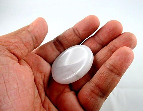 Jet bijeli kvarcni kamen Irska rezbarena Indija ručno izrađena A ++ kristalna torbica BESPLATNA PUALLET palma Thumb Stress Relief