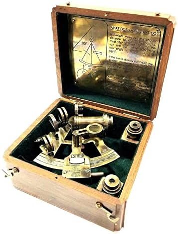 Antikni mesing prekrasan sextant sa kožnim kutijom brod nautički radni radnik astrolabe sextant potpuno funkcionalan sextant Veliki