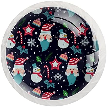 12 kom Bijela okrugla ručka za ladicu Božić snjegović Santa Claus Snowflake šešir Candy Willow Blue