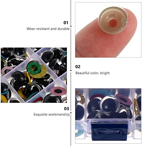 Sewacc plišane igračke crne lutke 360pcs Izvrsna plastična mm izrada zanata punjenih lažnih plišanih očiju akril sa očima DIY polu