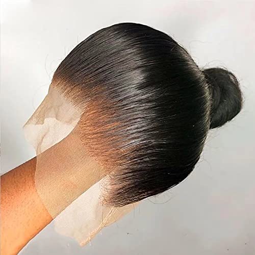 Ravne prozirne 360 čipkaste frontalne perike za ljudsku kosu Pre Čupane brazilske kosti ravna perika za ljudsku kosu s dječjom kosom za crne žene bez ljepila perika 150% gustoće prirodna linija kose 24 inča
