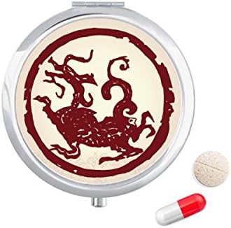 Kineska Kutija Za Portretne Pilule Za Životinje Od Zmajeva, Džepna Kutija Za Odlaganje Lijekova