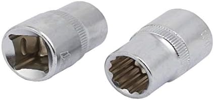 Novi Lon0167 1/2-inčni kvadratni pogon 13mm 12-Point Shallow Impact Socket Silver Tone 2kom(1/2-Zoll-Square-Laufwerk 13mm, 12-Punkt,