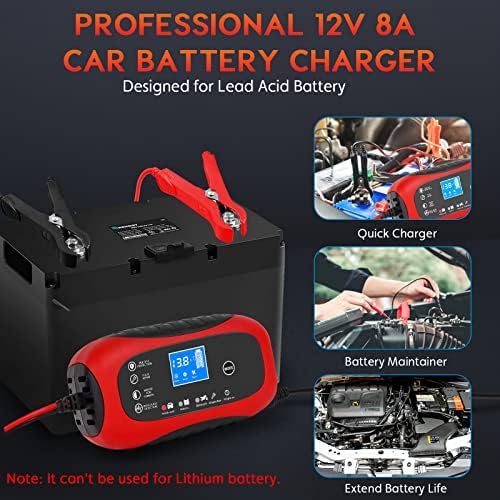 Aorika Car Battery Charger 12v / 8A Automotive, automatski Smart Charger, baterija za održavanje, Trickle Charger sa kompenzacijom