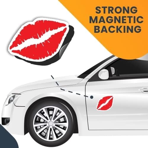 Magnet Me Up Kiss Mark Mark Luscious Blazivanje Crvene usne Magnet Decal, 6 inča, Teški automobilski magnet za kamion za automobile