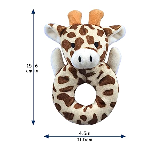Doindute Baby Giraffe igračka za mekanu zvečku, žirafa plišani šejker za dojenčad Zvečka laka igračka za punjene životinje, rođendanski