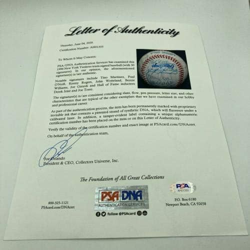 Prekrasna 1996 Yankees W.S. TOP CHAMPS potpisao je Alcs Baseball Derek Jeter Psa DNK - autogramirani bejzbol