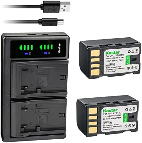 Kastar 2-pack baterija i LTD2 USB zamena punjača za JVC GZ-HD320BUS GY-HM70 GY-HM100 GY-HM100U GY-HM150 GY-HM170U GY-HM180 GY-HM360