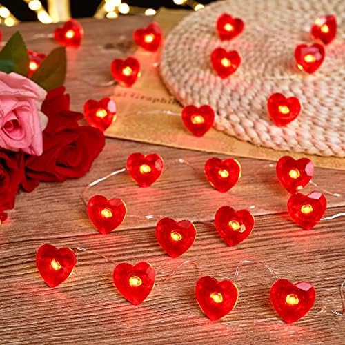 Svjetlo za Valentinovo crveno srce，30leds 10ft USB ili na baterije sa reomote slatka dekorativna svjetla za unutrašnju djecu spavaća