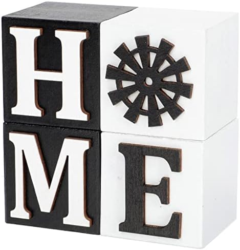 LIFKOME 4 kom rustikalni kućni znak Samostojeći slova blokira ukrasne kućne blok riječi za kućnu ulazu u prionice ukras