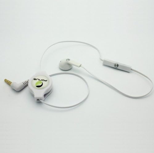 Bijeli uvlačivi slušalice za slušalice sa 1,5 mm Jednokrevetni ušna slušalica za mikrofon za AT & T Samsung Focus Flash, AT & T Samsung